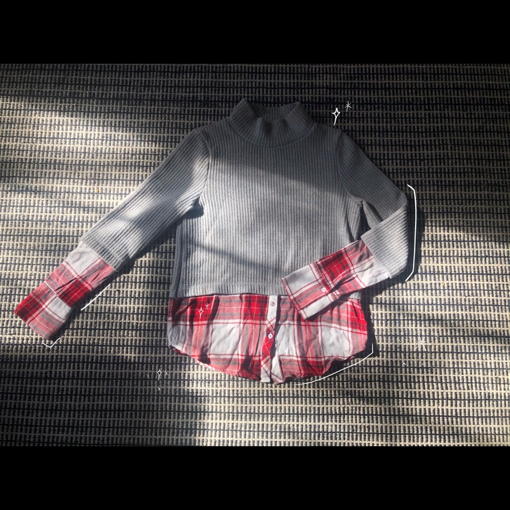 Turtleneck/Mockneck Flannel Sweater